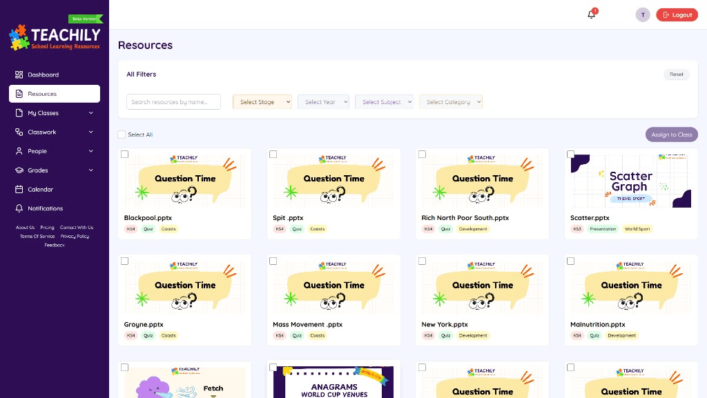 Teachily resource library